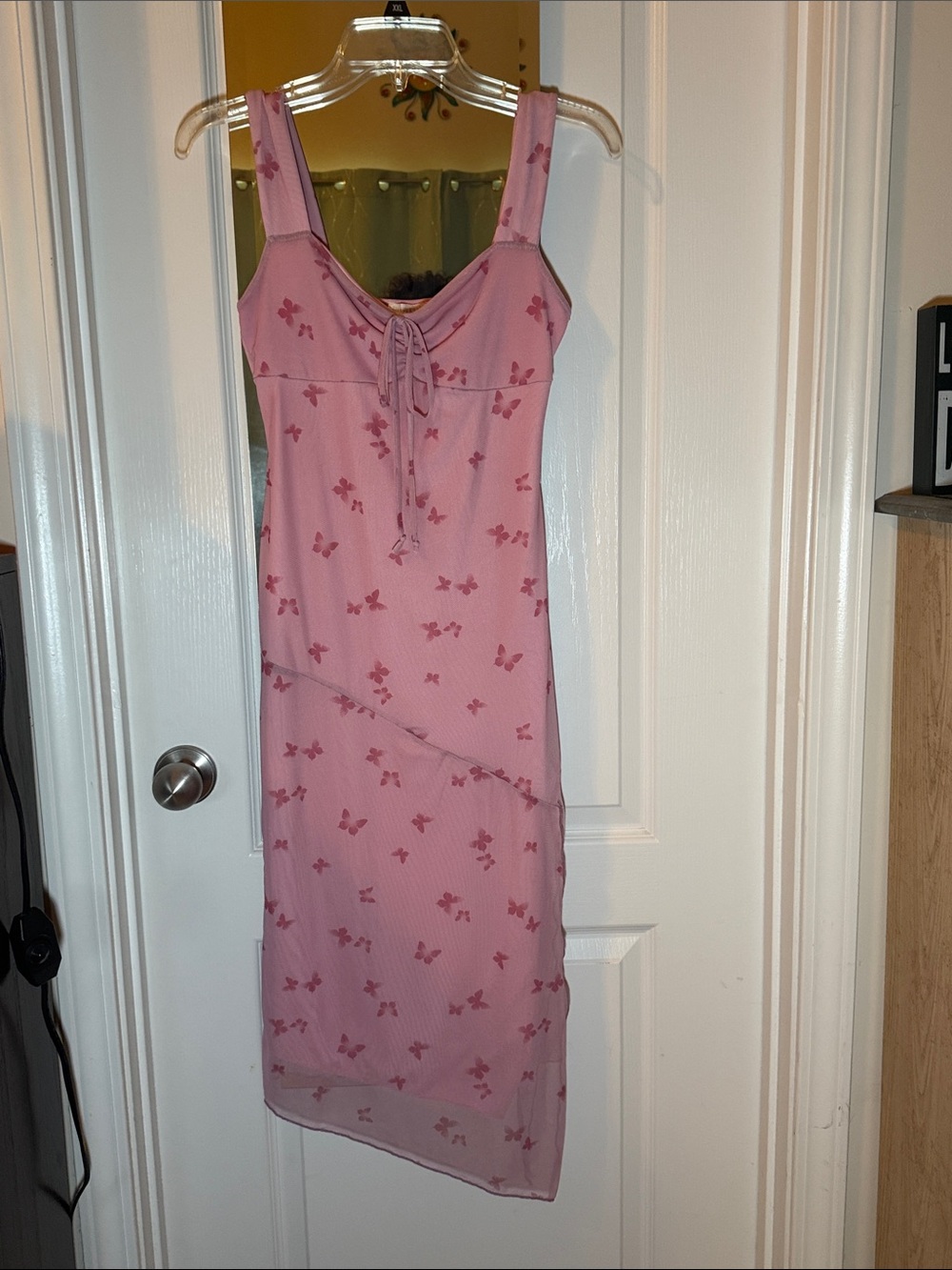 See You Monday Pink Butterfly Print Slip Dress